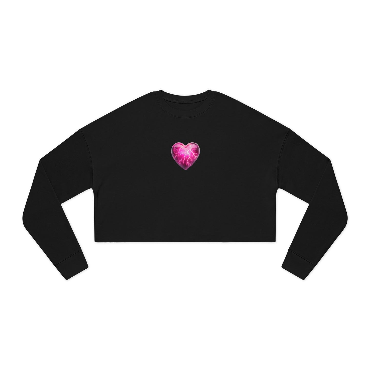 Lightning Heart Design Women's Cropped Sweatshirt