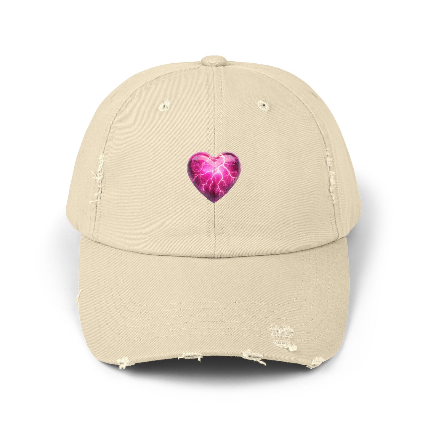 Lightning Heart Distressed Unisex Cap