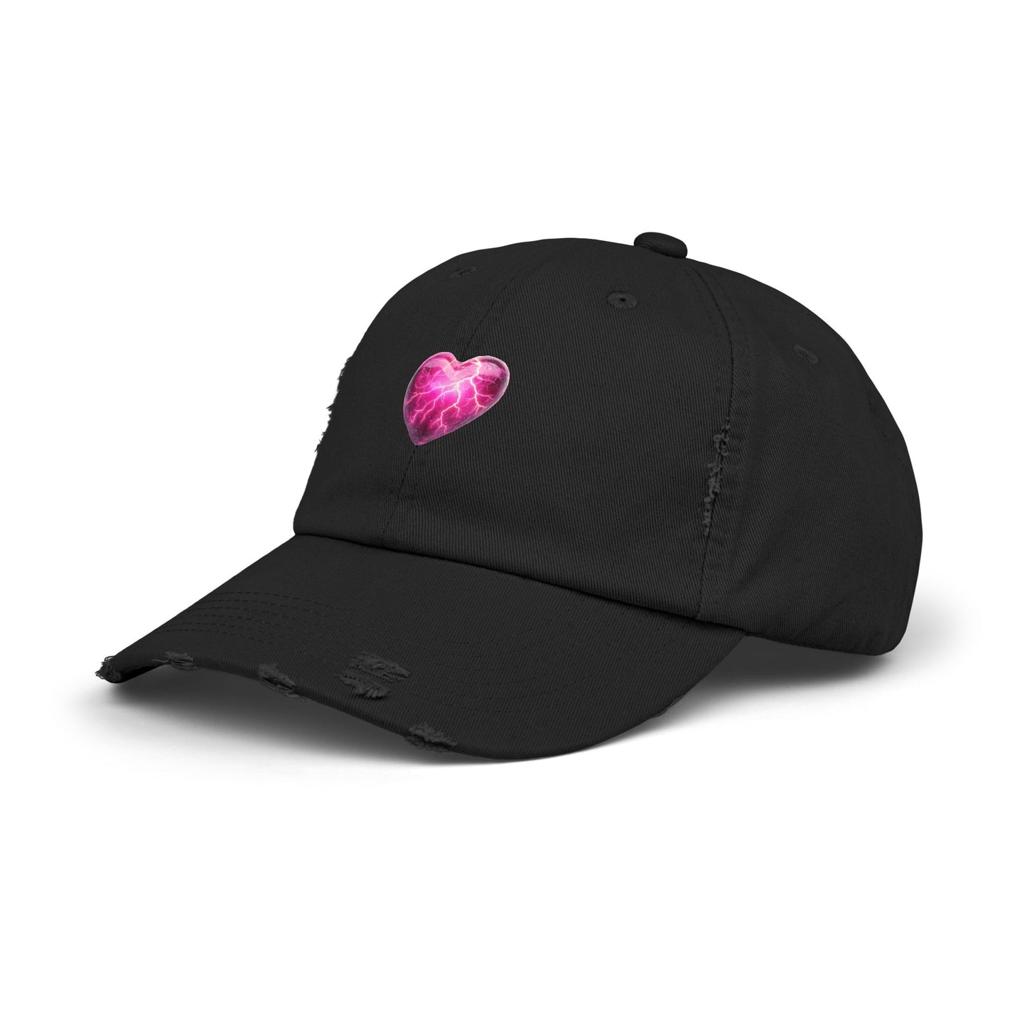 Lightning Heart Distressed Unisex Cap