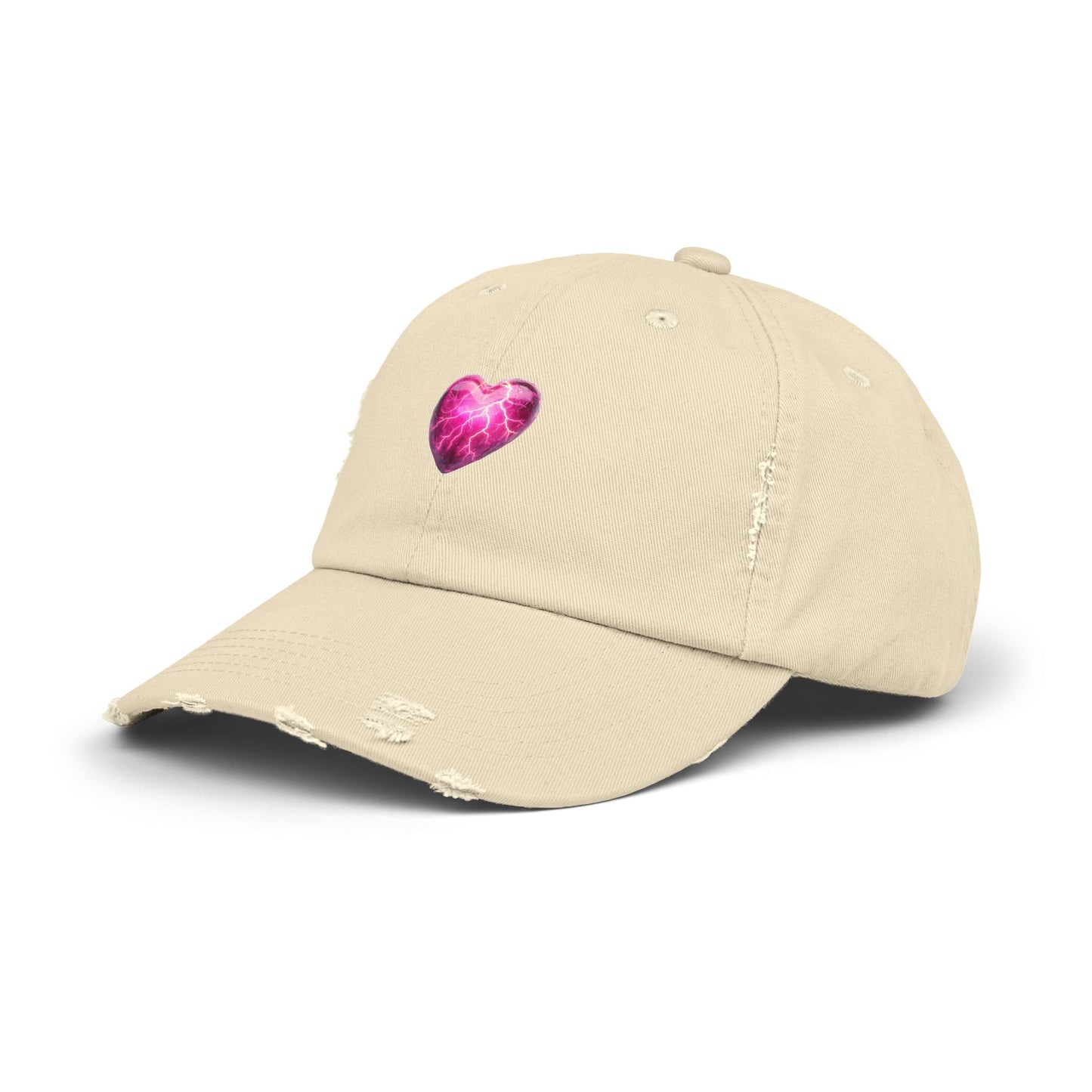 Lightning Heart Distressed Unisex Cap