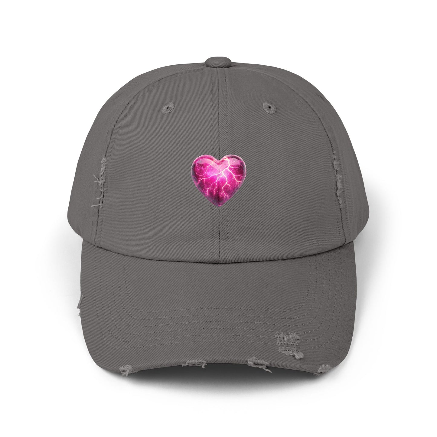 Lightning Heart Distressed Unisex Cap