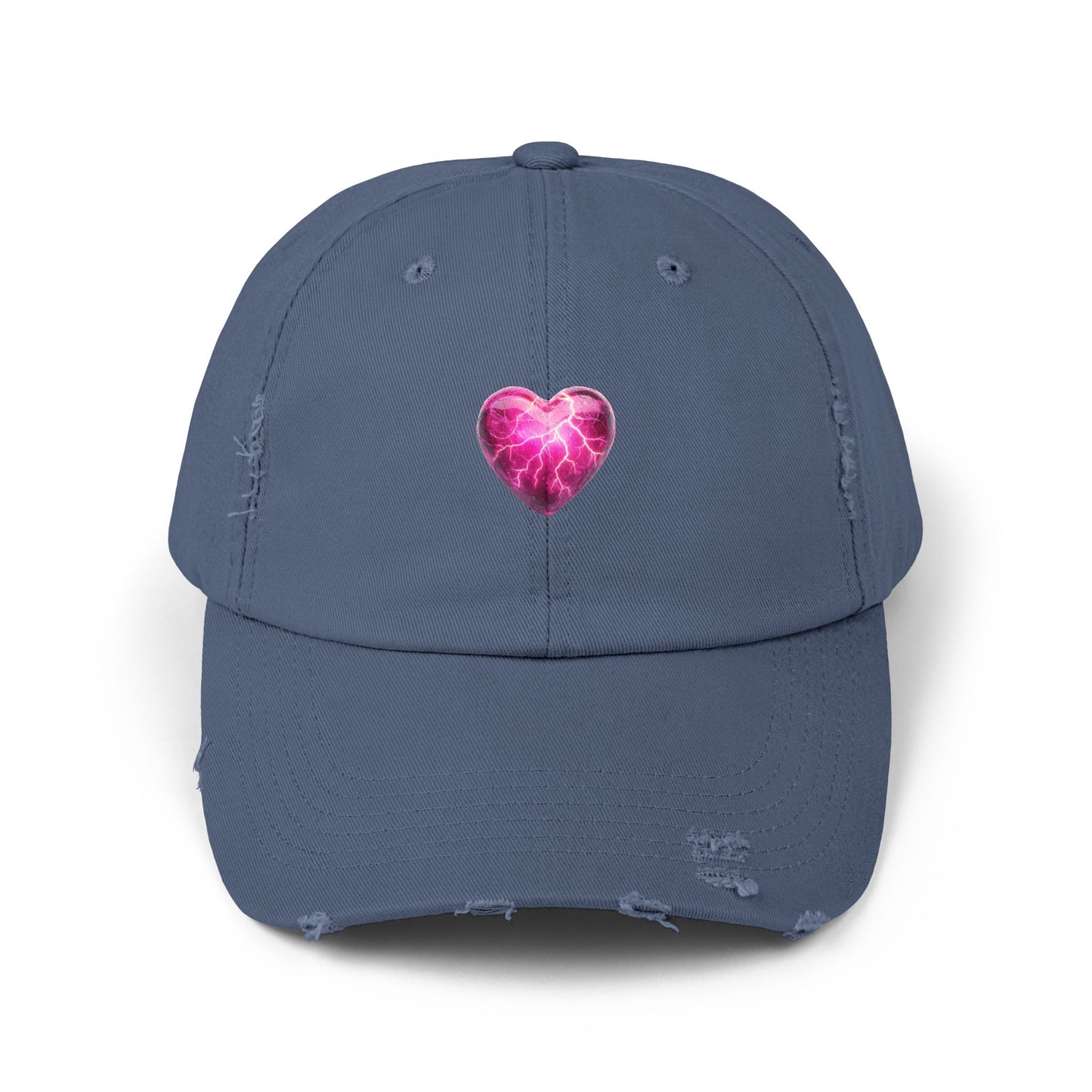 Lightning Heart Distressed Unisex Cap