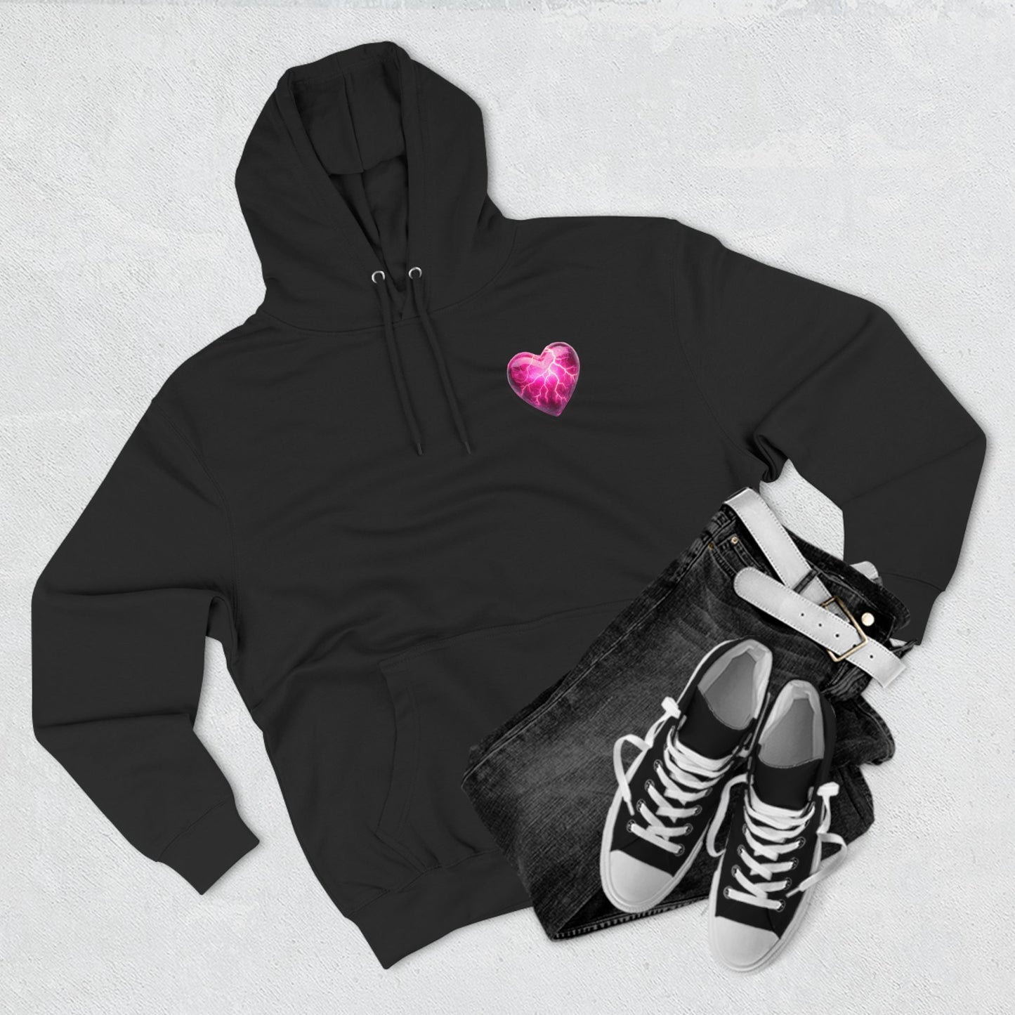 DG Fleece Pink Heart Hoodie