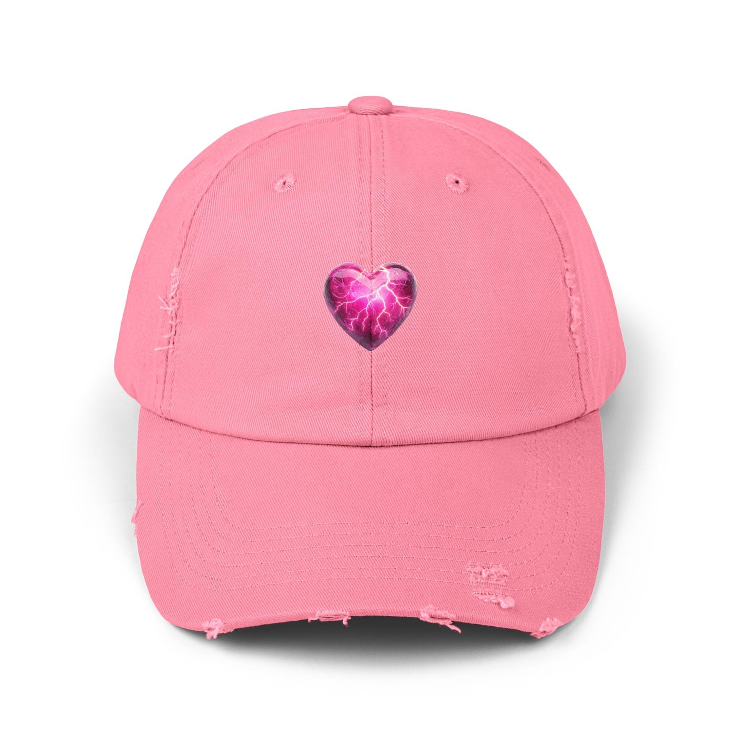 Lightning Heart Distressed Unisex Cap