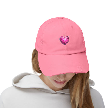 Lightning Heart Distressed Unisex Cap