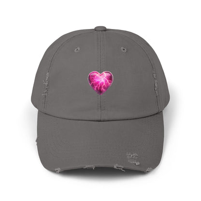 Lightning Heart Distressed Unisex Cap