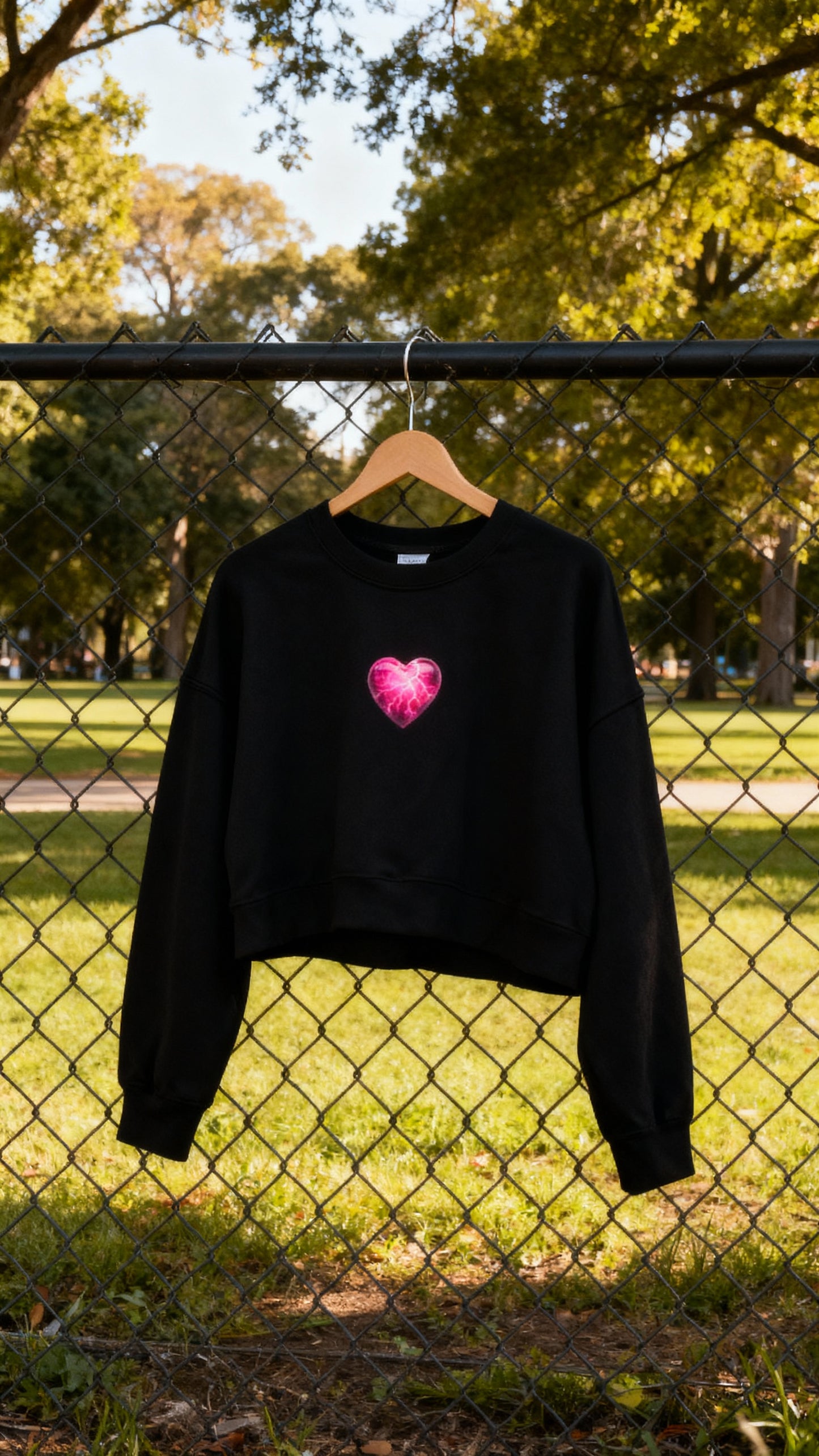 Lightning Heart Women's Cropped Sweatshirt